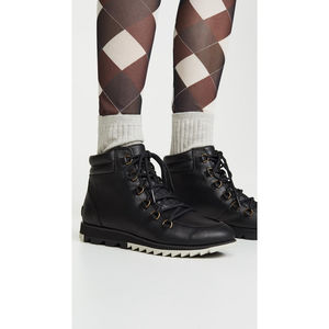 SOREL Harlow black leather lace up bootie size 9.5 womens